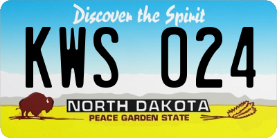 ND license plate KWS024