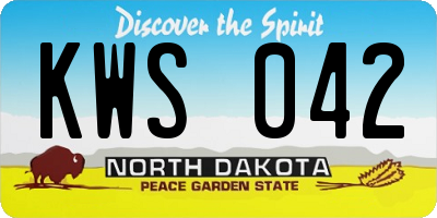 ND license plate KWS042