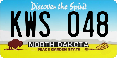 ND license plate KWS048