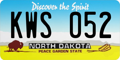 ND license plate KWS052
