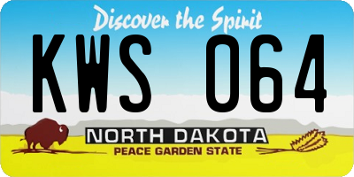 ND license plate KWS064