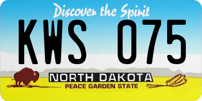 ND license plate KWS075