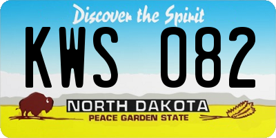 ND license plate KWS082