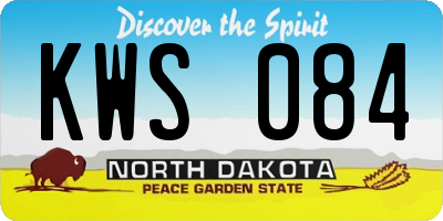 ND license plate KWS084