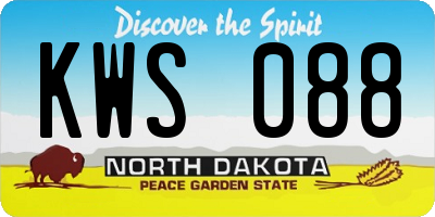ND license plate KWS088