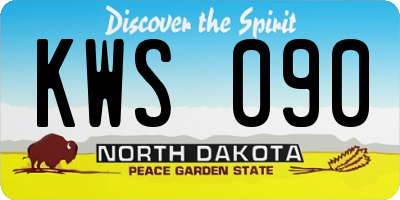 ND license plate KWS090