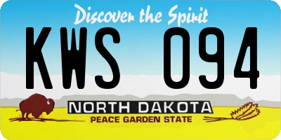 ND license plate KWS094