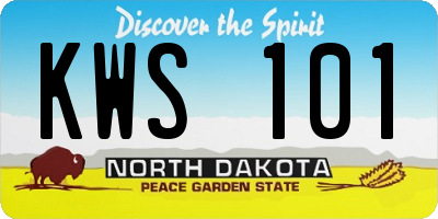 ND license plate KWS101