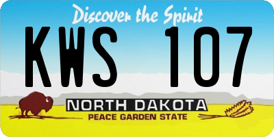 ND license plate KWS107