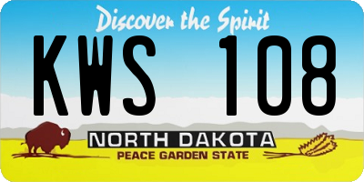 ND license plate KWS108