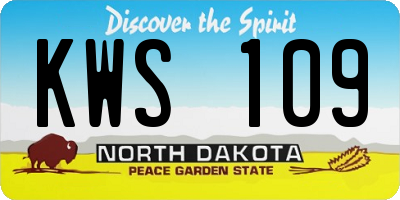 ND license plate KWS109