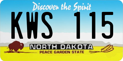 ND license plate KWS115