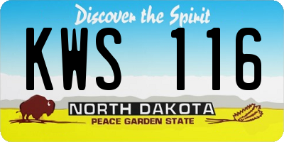 ND license plate KWS116