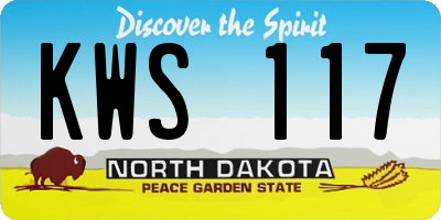 ND license plate KWS117