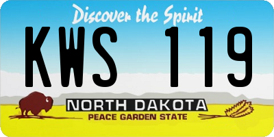 ND license plate KWS119
