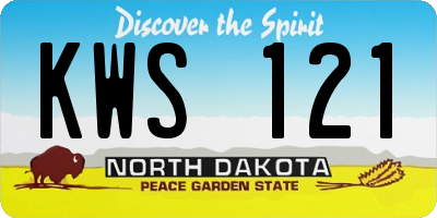 ND license plate KWS121