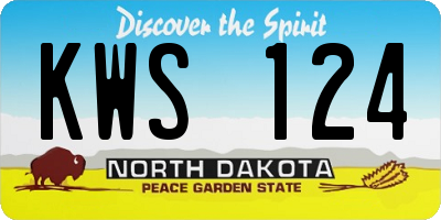 ND license plate KWS124