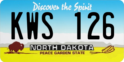 ND license plate KWS126