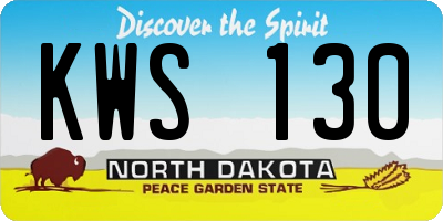 ND license plate KWS130