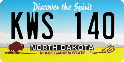 ND license plate KWS140