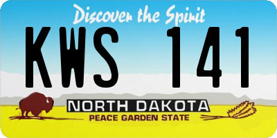 ND license plate KWS141