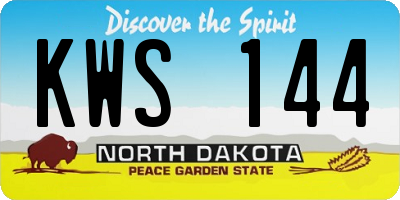ND license plate KWS144