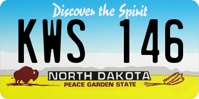 ND license plate KWS146