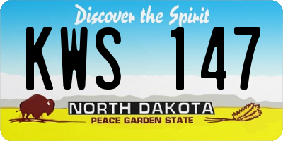 ND license plate KWS147