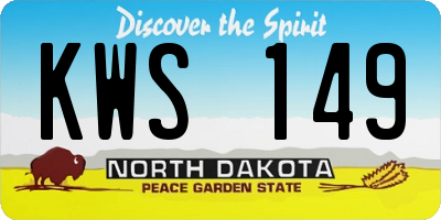 ND license plate KWS149