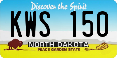 ND license plate KWS150