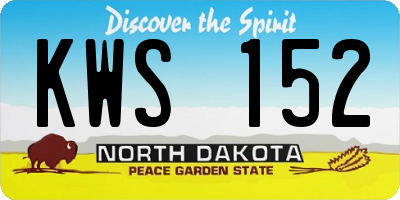 ND license plate KWS152
