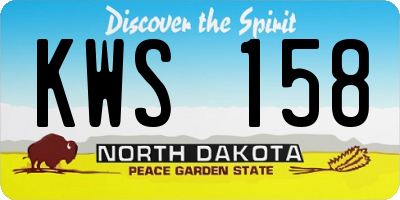 ND license plate KWS158