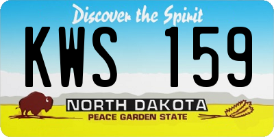 ND license plate KWS159