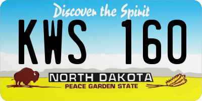 ND license plate KWS160