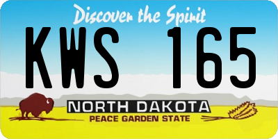 ND license plate KWS165