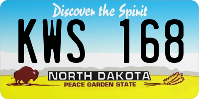 ND license plate KWS168