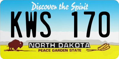 ND license plate KWS170