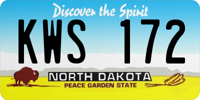 ND license plate KWS172