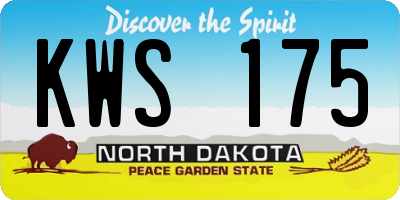 ND license plate KWS175