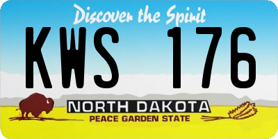 ND license plate KWS176