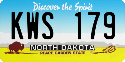 ND license plate KWS179
