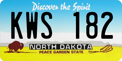 ND license plate KWS182