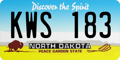 ND license plate KWS183