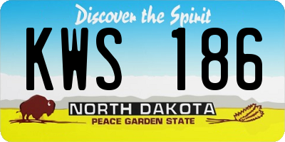 ND license plate KWS186