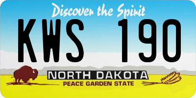 ND license plate KWS190