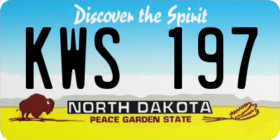 ND license plate KWS197