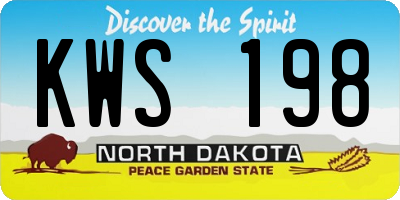 ND license plate KWS198