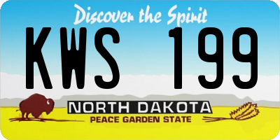 ND license plate KWS199