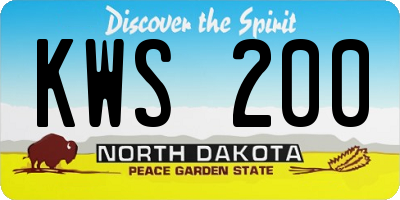 ND license plate KWS200