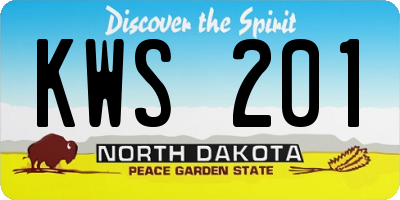 ND license plate KWS201